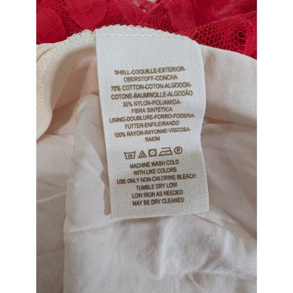 Free People Hot Red Lace Fit & Flare Dress Size 4 NWT - Picture 9 of 9